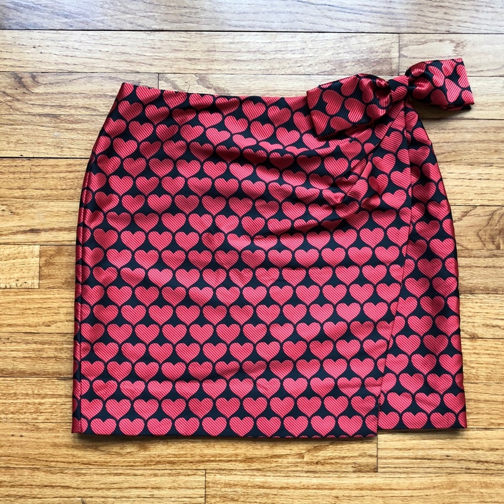 J. Crew Wrap Skirt in Jacquard Heart